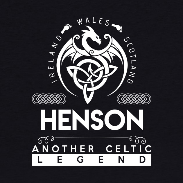 Henson Name T Shirt - Another Celtic Legend Henson Dragon Gift Item by harpermargy8920